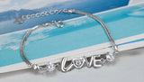 S925 Silver Hearts Love Bracelet Bangle For Women Wedding Birthday