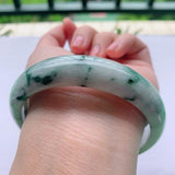 Natural Burmese Jadeite Flower 54-62mm Bracelet Princess Jewelry