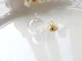 Glass Bubble & Cap Set for DIY Pendant - 20mmx5mm Bubble & 8mm Cap with Ring