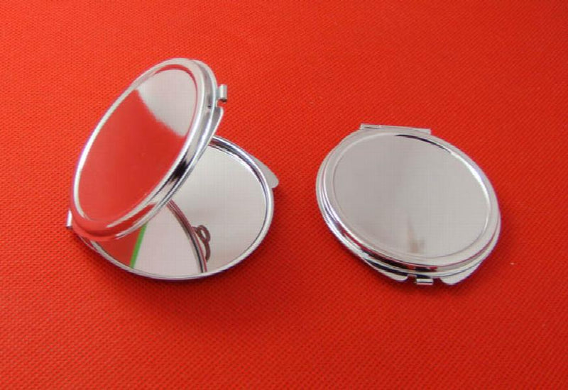 10pcs DIY Portable Metal Compact Mirror Silver - Free Shipping