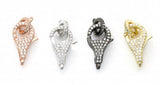 5PCS CZ Micro Pave Lobster Clasp Pendant