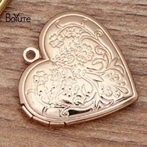 BoYuTe 29MM Metal Brass Heart Locket Pendant Vintage Jewelry Floating
