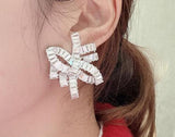 Bow Crystal Diamond Zircon Earrings