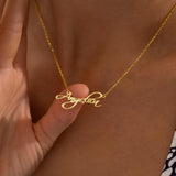 Minimalist Dainty Name Necklace - Stainless Steel Signature Script Name Necklace