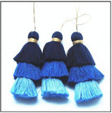 10pcs Tri colors tassels cloth hanging accessories keychain craft DIY making