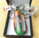 A-level Natural Jade Stone Pendant Three-color Bead Necklace