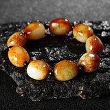 Zheru Jewelry Hetian Jade Rough Stone Bracelet for Men and Women