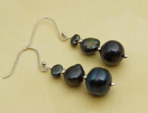 Labradorite Pearl Earrings S925 Sterling Silver Dangle Jewelry