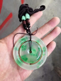 Natural JADE Double Donut Pendant Necklace for Men and Women