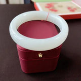 Zheru Jewelry Hetian Jade Bracelet 54-64mm Gift for Mother and Girlfriend