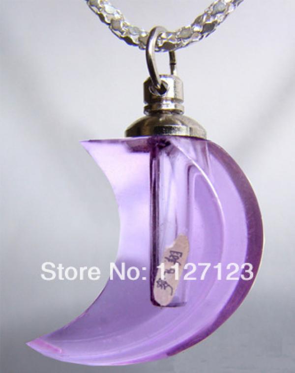25pcs Purple Moon Rice Vials Pendants Glass Bottle Perfume Empty