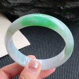 Natural Green Two-Color Myanmar Jade Princess Bracelet 54-62mm