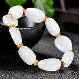 Zheru Hetian Jade Rough Bracelet for Men and Women