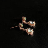 Double Ice Chalcedony Egg Round Earrings Silver Jewelry
