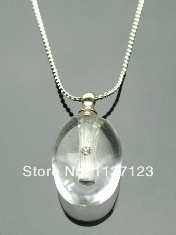 25pcs Lucency Water Drop Rice Vials Pendants Glass Spray Perfume Bottle