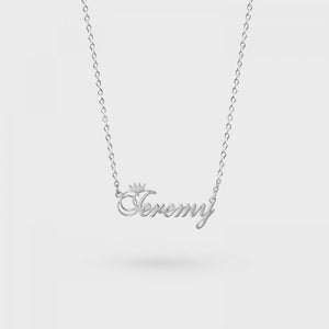 Crown Name Necklace - Butterfly Jewelry - Personalized Name Necklace