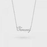 Crown Name Necklace - Butterfly Jewelry - Personalized Name Necklace