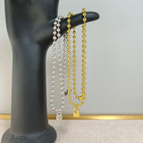 Padlock Pendants Beaded Necklace Bracelet Set Punk Jewelry