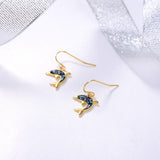 925 Silver Dolphin Abalone Shell Pearl Earrings Gift for Women