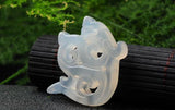 Natural Ice Chalcedony Pendant, Antique Gulong Jades Pendant