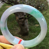 Zheru Burmese Jade Two-Tone Bracelet 54-64mm