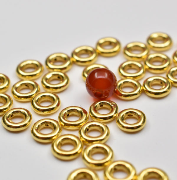 24k Pure 999 Beads Spacer for Bracelets Real Charms 6mm 0.08g/pc
