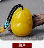 Amber & Honey Wax Pendant Necklace