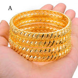 4Pcs Bride Bangles Ethiopian/France/African/Dubai Jewelry