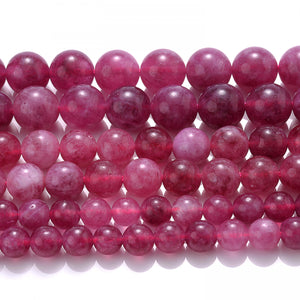 6 8 10mm Pink Tourmaline Stone Beads for Jewelry Making