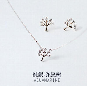 925 Silver Wishing Tree Necklace Pendant Lady Gift
