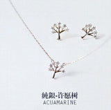 925 Silver Wishing Tree Necklace Pendant Lady Gift