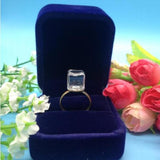5 Sets 10*10mm Ball Square Glass Globe with Bronze/Silver Plated Ring Set