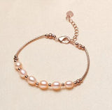 Pink Gray Freshwater Pearl Bracelet Silver Tube Fine Jewelry