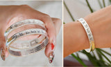 S925 Silver Heart Sutra Bracelet Bangle - Wedding Birthday Gift