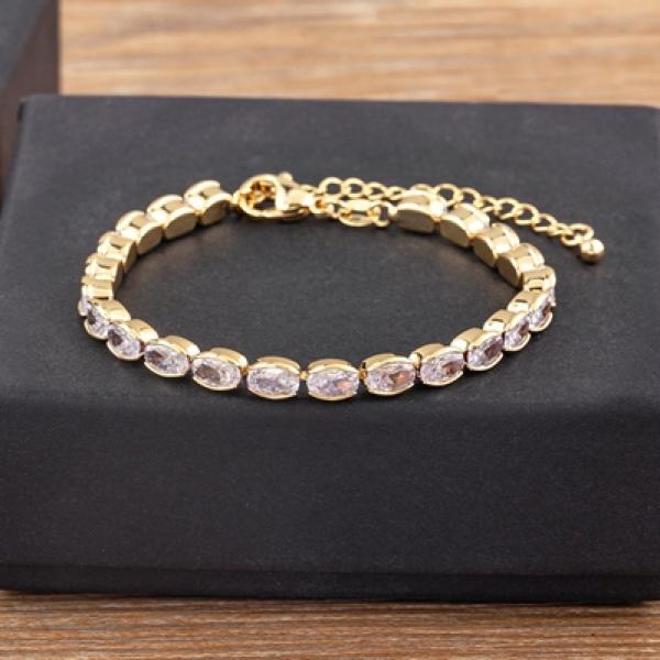 Nidin Light Crystal Bracelet for Women Cubic Zirconia Chain