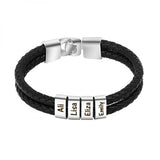 Men's Stainless Steel Leather Braided Bracelet