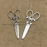 20pcs 25*60mm Zinc Alloy Scissors Charm Vintage Pendants Jewelry Charms