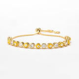 HECHENG Colorful Eyes Tennis Bracelet Lucky Eyes Bracelet for Women Girls