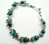 Natural Stone Owl Tiger EyeTurquoises Bracelet for DIY Jewelry Making