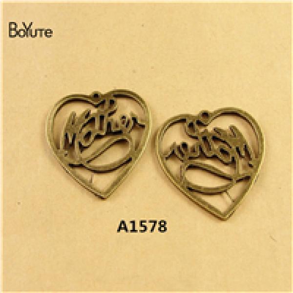 BoYuTe (60 Pieces/Lot) Mother Heart Charm Pendant Antique Bronze Jewelry Making