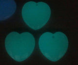 Glow in the Dark Quartz Crystal Moonstone Heart Pendant 24pc