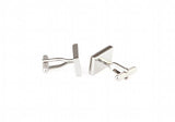 Copper Cuff Links Silver Rectangle Engravable Gift For Men's Cufflinks