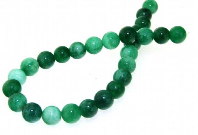 Charming Round Green Jade Gemstone Loose Beads 15 inches