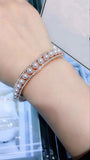Pearl Charm Bracelet Silver Crystal Cuff Bangles
