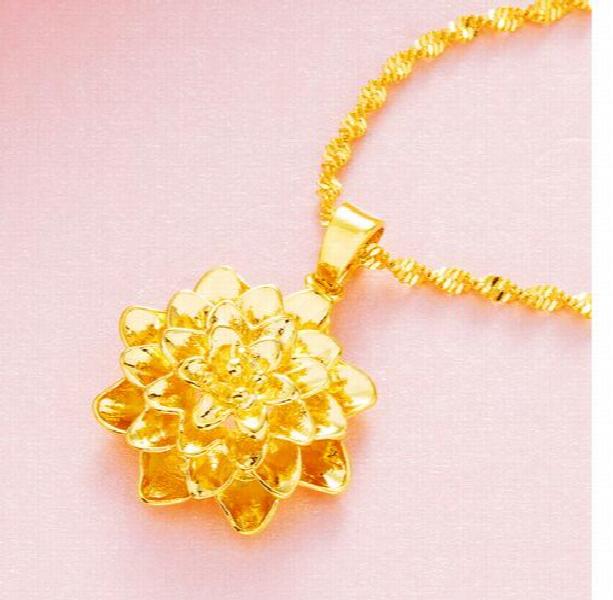 Vietnam Female Octagonal Flower Pendant Gold-Plated Multi-Layer Necklace