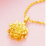 Vietnam Female Octagonal Flower Pendant Gold-Plated Multi-Layer Necklace