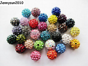 10mm Clear Top Czech Crystal Rhinestones Pave Clay Round Disco Ball Spacer Beads