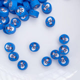 20pcs Christmas Snowman Polymer Clay Beads 9mm Heishi Round Spacer Beads