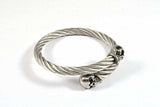 Skulls Clasp Twisted Cable Bangles Cuff Bracelets