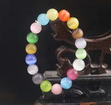 Cat's Eye Gemstone Beads Bangle Elastic Bracelet